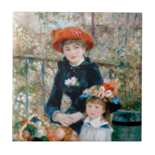 Renoir Impressionist Painting - Två systrar Kakelplatta
