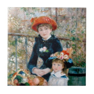 Renoir Impressionist Painting - Två systrar Kakelplatta