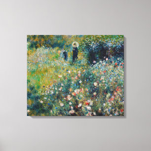Renoir - Kvinna med parasoll i en trädgård Canvastryck