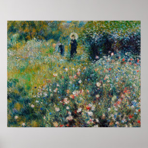 Renoir - Kvinna med parasoll i en trädgård Poster