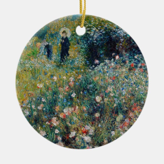 Renoir - Kvinnor med parasol i en Garden Julgransprydnad Keramik (Framsidan)