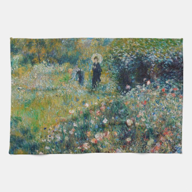Renoir - Kvinnor med parasol i en Garden Kökshandduk (Horisontell)