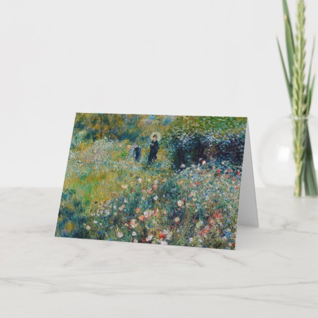 Renoir - Kvinnor med parasol i en Garden Kort (Framsida)