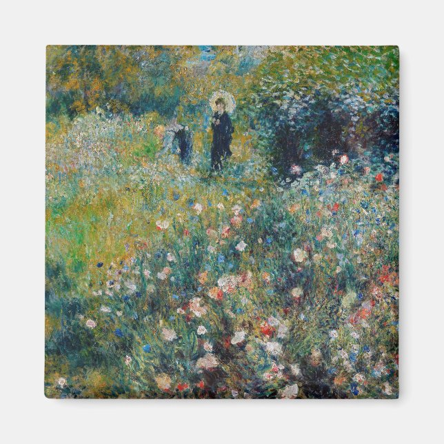 Renoir - Kvinnor med parasol i en Garden Magnet (Framsidan)