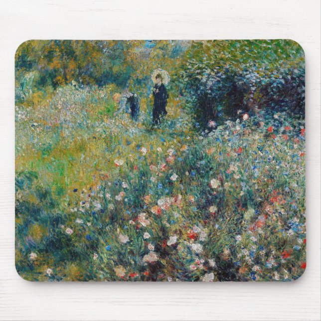 Renoir - Kvinnor med parasol i en Garden Musmatta (Framsidan)