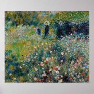 Renoir - Kvinnor med parasol i en Garden Poster