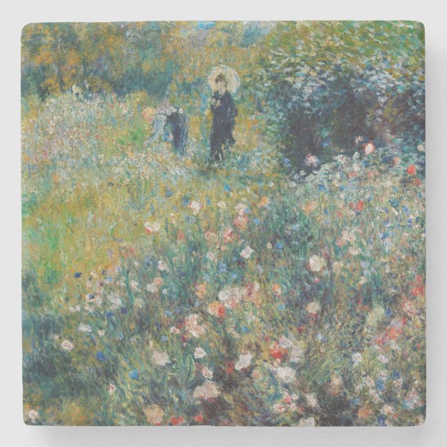 Renoir - Kvinnor med parasol i en Garden Stenunderlägg (Framsidan)