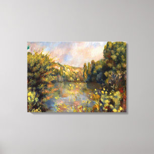 Renoir - Lakeside, liggande, målning Canvastryck
