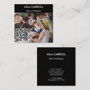 Renoir - Luncheon of Boating Party - QR-kod Fyrkantigt Visitkort