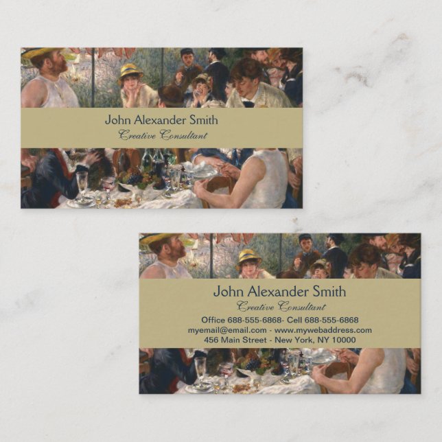 Renoir Luncheon the Boating Party Fine Art Visitkort (Fram/baksida)