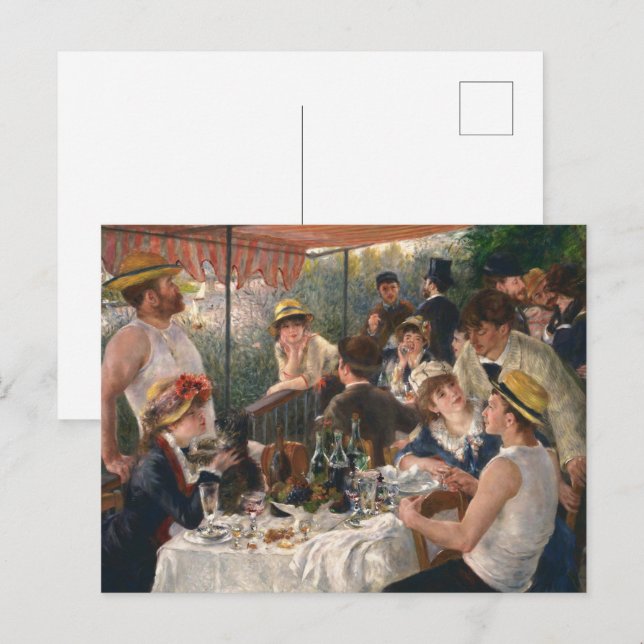 Renoir Luncheon the Boating Party Fine Art Vykort (Fram/baksida)