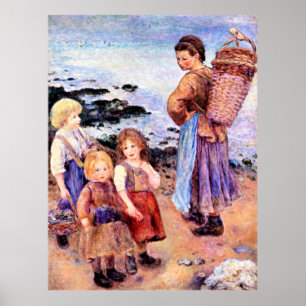 Renoir-målning, musselfiskare i Berneval Poster