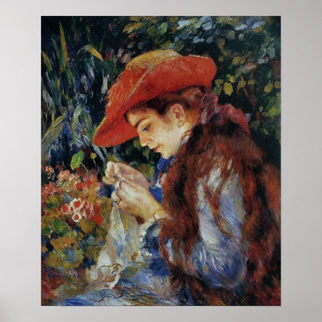 Renoir - Marie-Therese Durand-Ruel Sewing 1882 Poster (Framsidan)