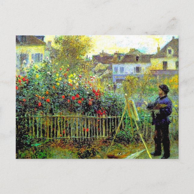 Renoir - Monet målning i trädgården Vykort (Framsida)