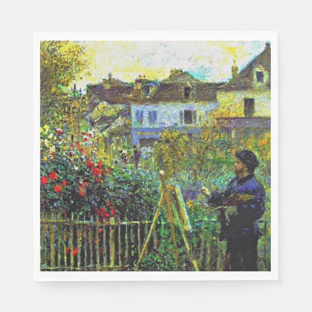 Renoir - Monet Painting in his Garden. Pappersservett (Framsidan)