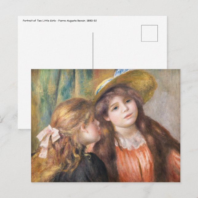 Renoir - Porträtt av två små flickor Vykort (Fram/baksida)