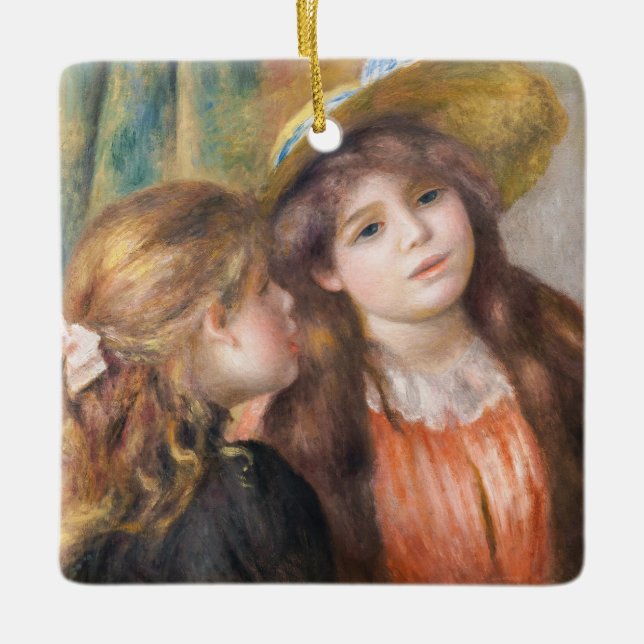 Renoir - Porträtt of Two Little Girls Julgransprydnad Keramik (Framsida)