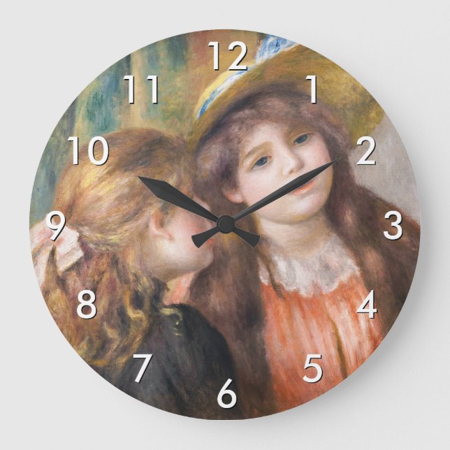 Renoir - Porträtt of Two Little Girls Stor Klocka (Framsida)