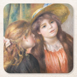 Renoir - Porträtt of Two Little Girls Underlägg Papper Kvadrat