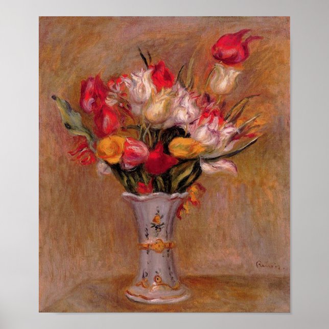 Renoir Red Tulips Fine Art Print Poster (Framsidan)