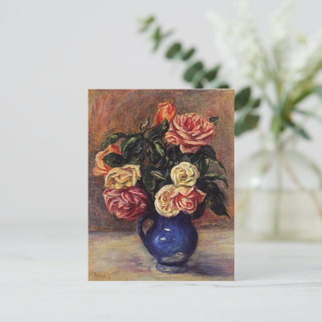 Renoir - Ro i Blå Vas Vykort (Stående Fram)