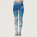 Renoir Sjölandskap. Blue nautism Sea Leggings<br><div class="desc">Pierre-Auguste Renoir "Sjölandskap" leggings. Blue nautism impressionism art.</div>