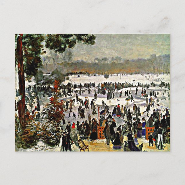 Renoir - Skater i Bois de Boulogne-1868 Vykort (Framsida)