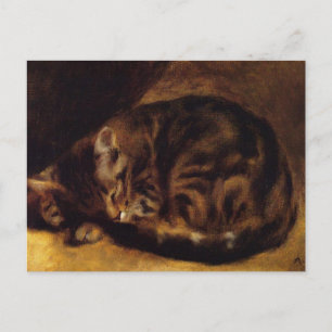 Renoir Sleeping Cat vykort