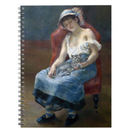Renoir Sleeping Girl Cat Painting Anteckningsbok