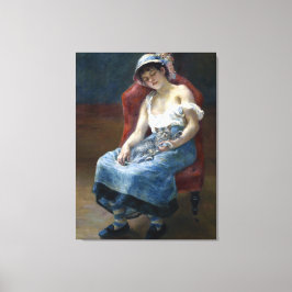 Renoir Sleeping Girl with Cat Classic Art Canvastryck