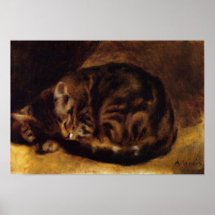 Renoir som sovar kattaffischen poster