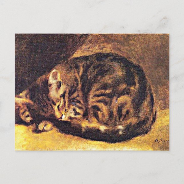 Renoir: Spipande katt Vykort (Framsida)