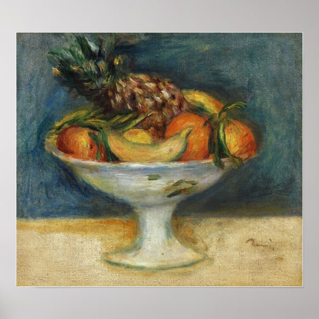 Renoir - Stilleben Compotier Med Frukt 1890 Poster (Framsidan)
