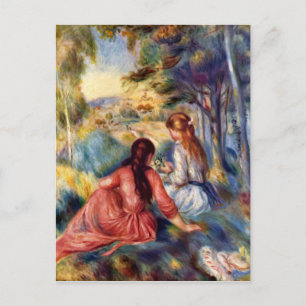 Renoir: Två flickor Sitta i gräs Vykort