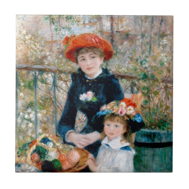 Renoir "två systrar (på terrassen) ", kakelplatta (Framsidan)