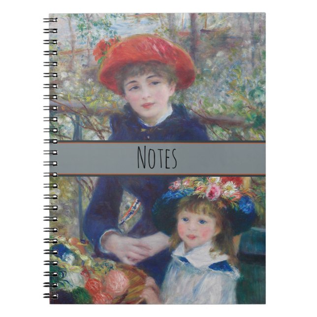 Renoir Två systrar terrass Fransk Impressionism  Anteckningsbok (Framsidan)
