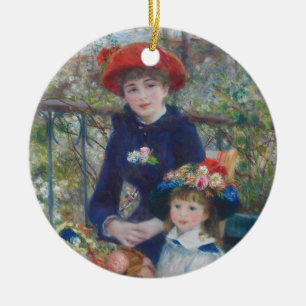 Renoir Två systrar terrass Fransk Impressionism Julgransprydnad Keramik