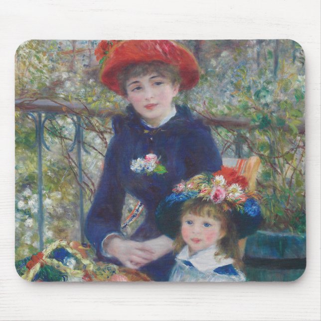 Renoir Två systrar terrass Fransk Impressionism  Musmatta (Framsidan)
