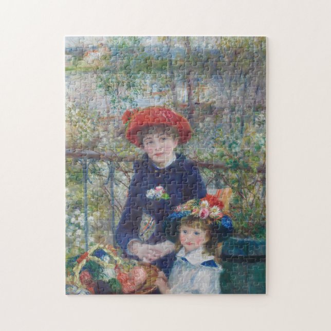 Renoir Två systrar terrass Fransk Impressionism  Pussel (Vertikal)