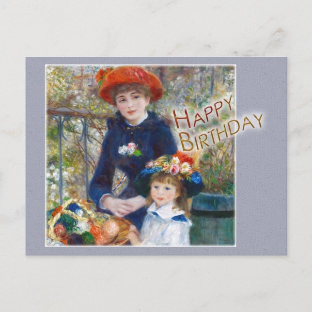 Renoir Two sisters CC0398 Birthday Vykort (Framsida)