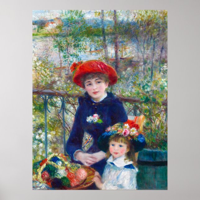 Renoir Two Sisters Fine Art Painting (återställ) Poster (Framsidan)