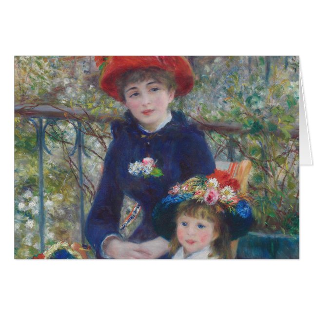 Renoir Two Sisters Terrace Fransk Impressionism Hälsningskort (Framsidan Horizontal)