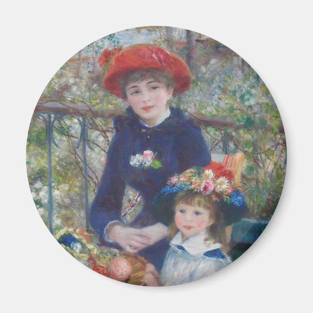 Renoir Two Sisters Terrace Fransk Impressionism Magnet (Framsidan)