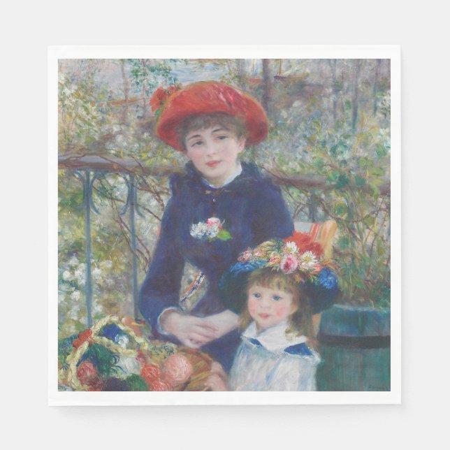 Renoir Two Sisters Terrace Fransk Impressionism  Pappersservett (Framsidan)