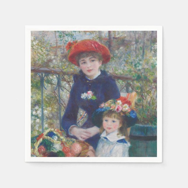 Renoir Two Sisters Terrace Fransk Impressionism Pappersservett (Framsidan)