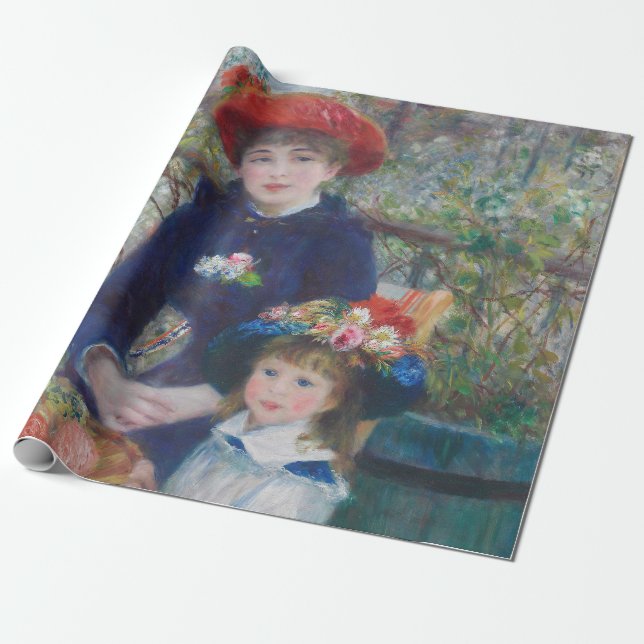 Renoir Two Sisters Terrace Fransk Impressionism Presentpapper (Utrullad)