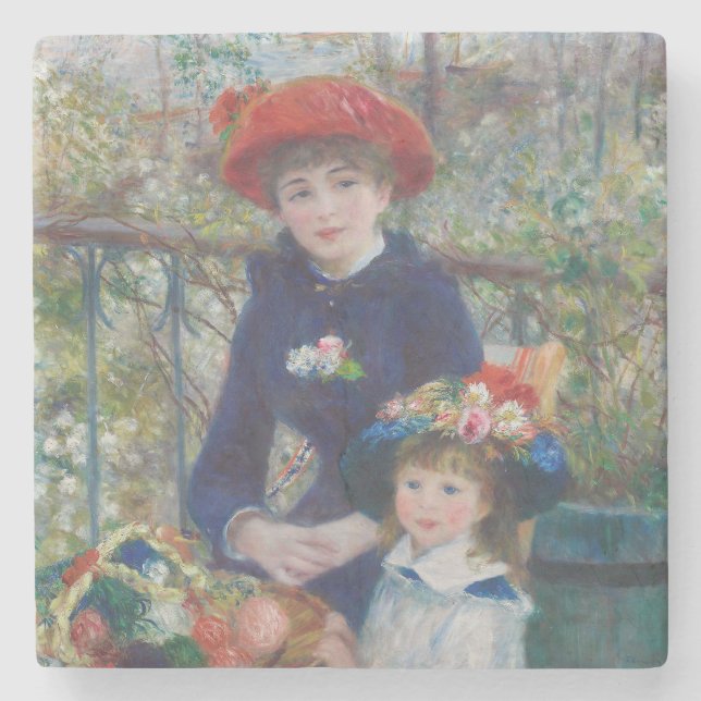Renoir Two Sisters Terrace Fransk Impressionism Stenunderlägg (Framsidan)