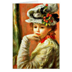 Renoir - Unga flicka i en vit hatt Hälsningskort