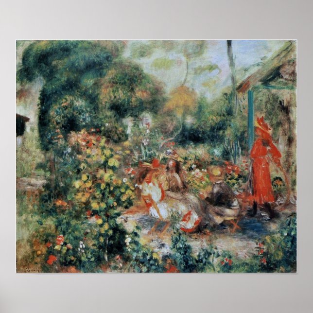 Renoir - Unga flickor i trädgården 1893 Poster (Framsidan)