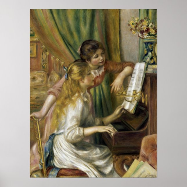 Renoir - Unga flickor vid pianot Poster (Framsidan)